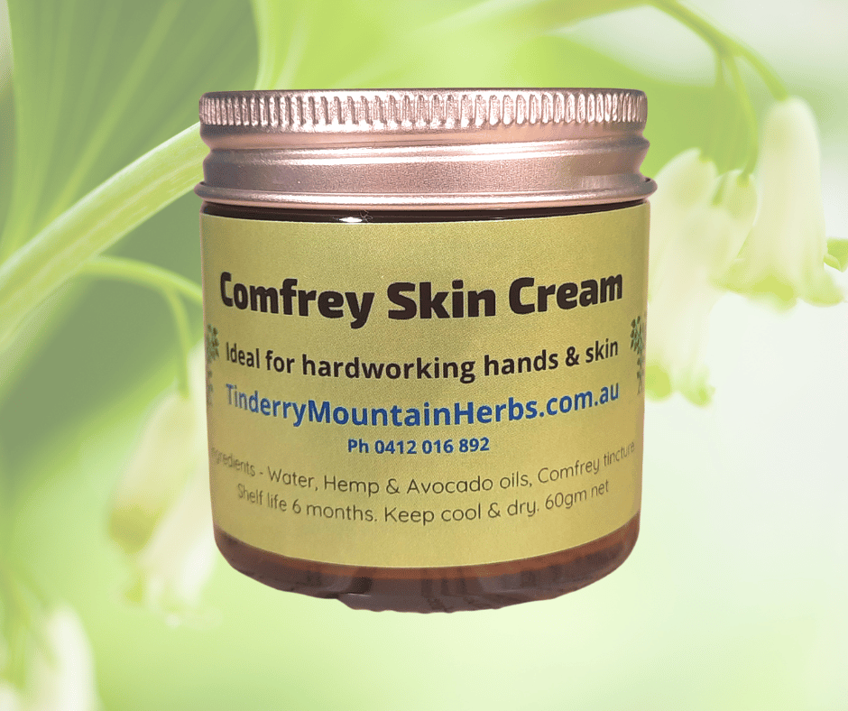 Comfrey herbal skin cream is ideal for hardworking hands and skin. Handmade with natural ingredients