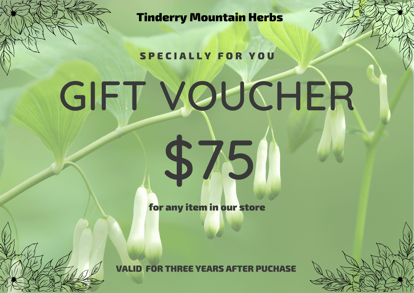 Tinderry Mountain Herbs Gift voucher $75